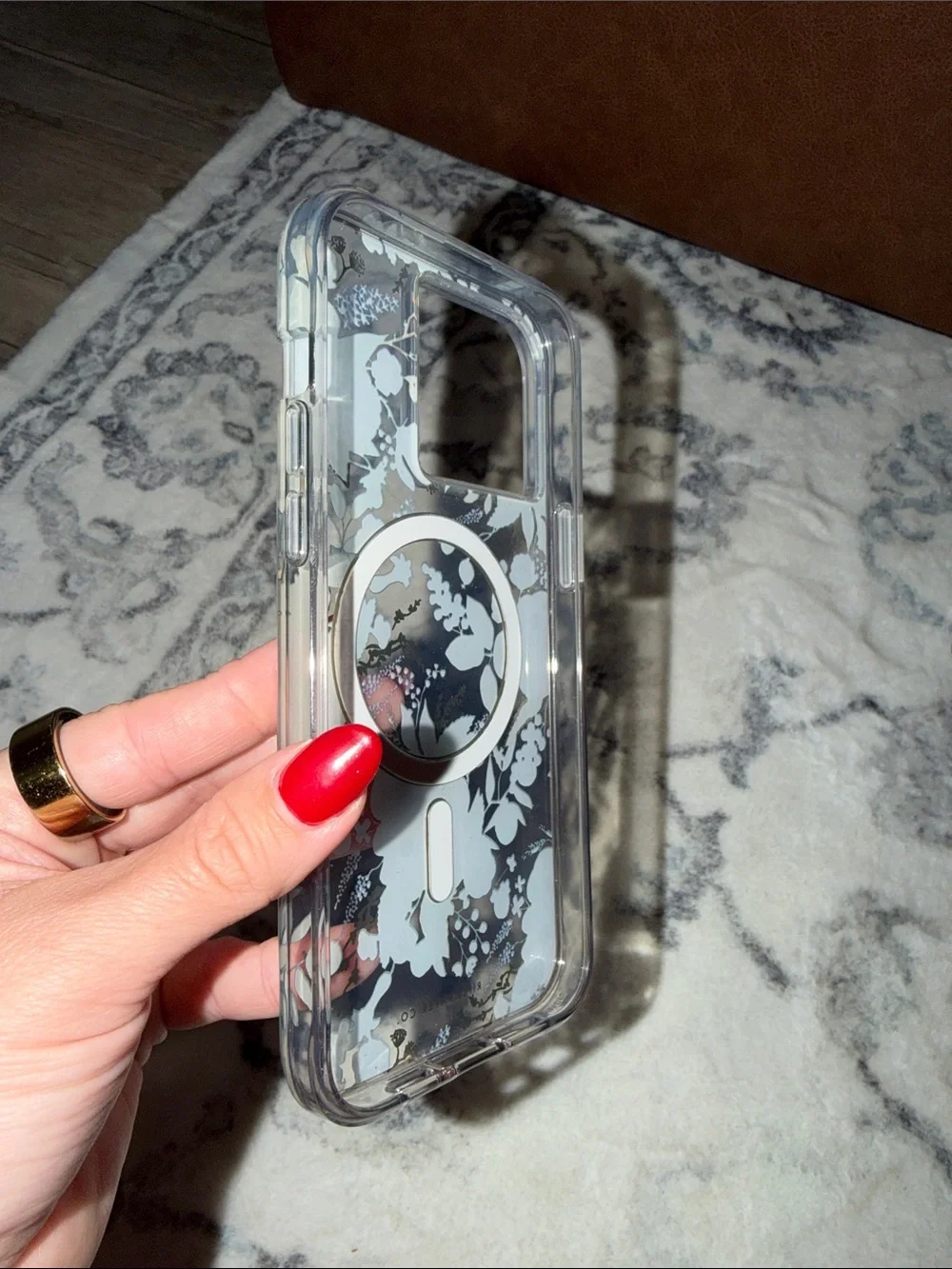 Rifle Paper Co. Blue Floral Clear iPhone 15 Pro Max Case